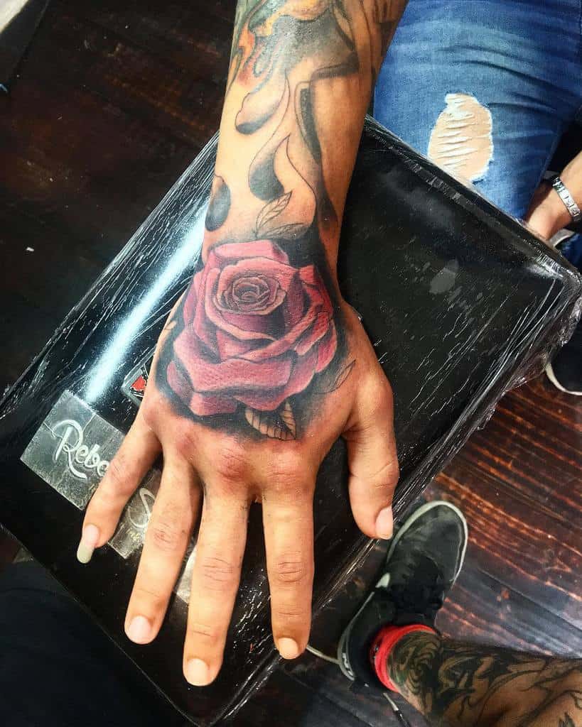 rose tattoos for men on hand 0084