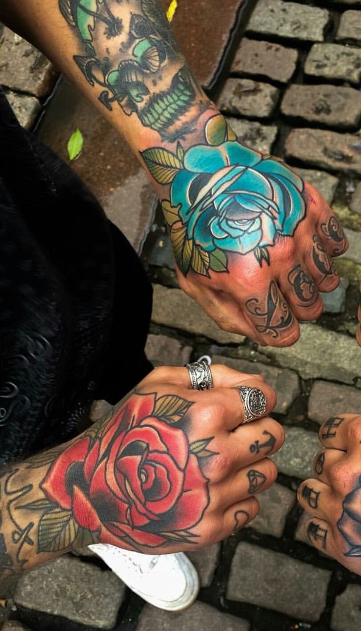 rose tattoos for men on hand 0093