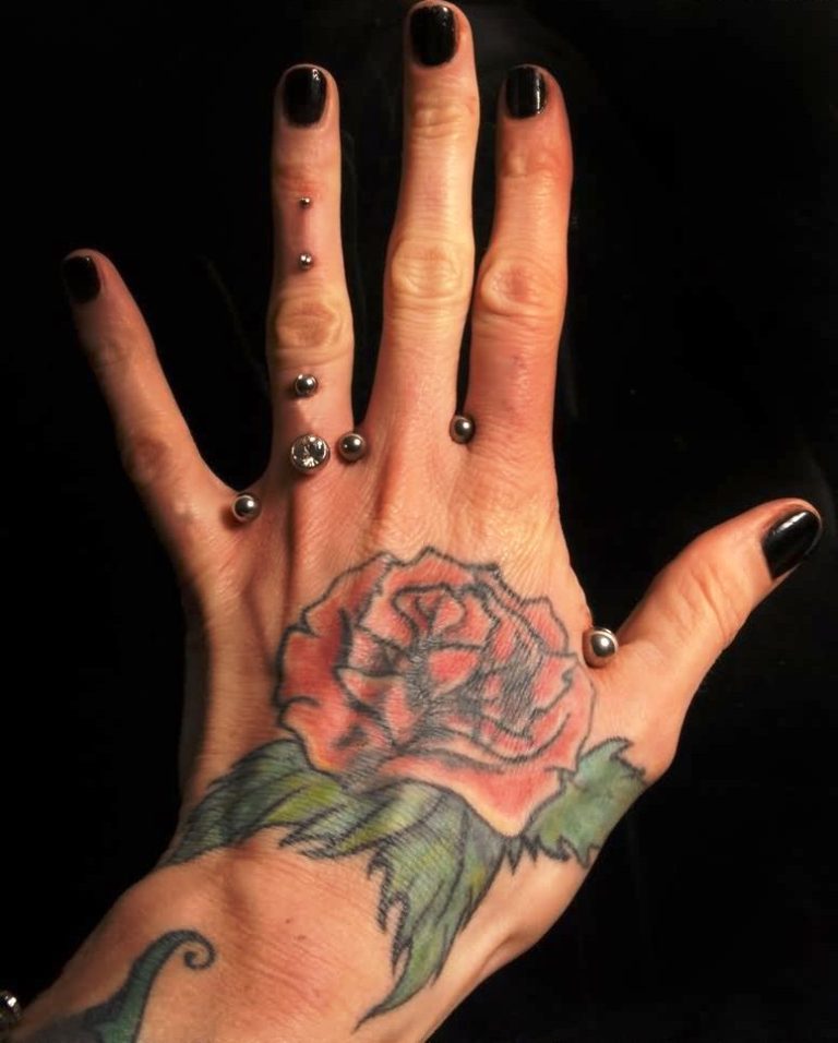 rose tattoos for men on hand 0098