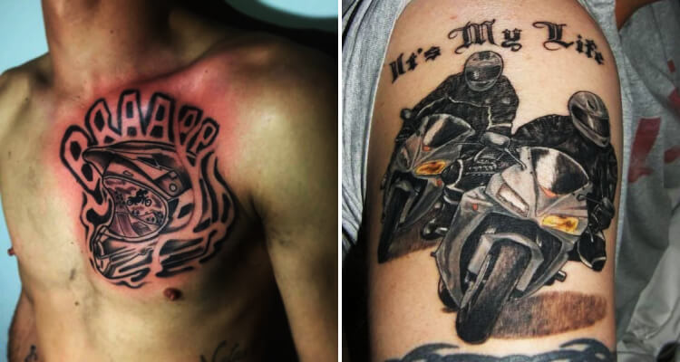 rustic motorcycle tattoos for men themes.