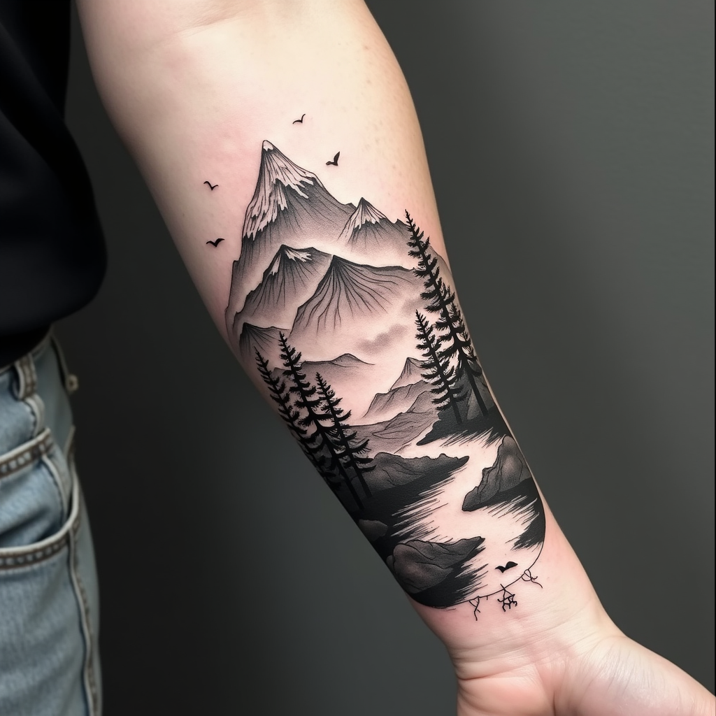 script outer forearm tattoos for men 0042