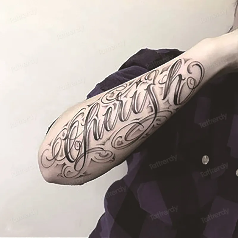 script outer forearm tattoos for men 0072