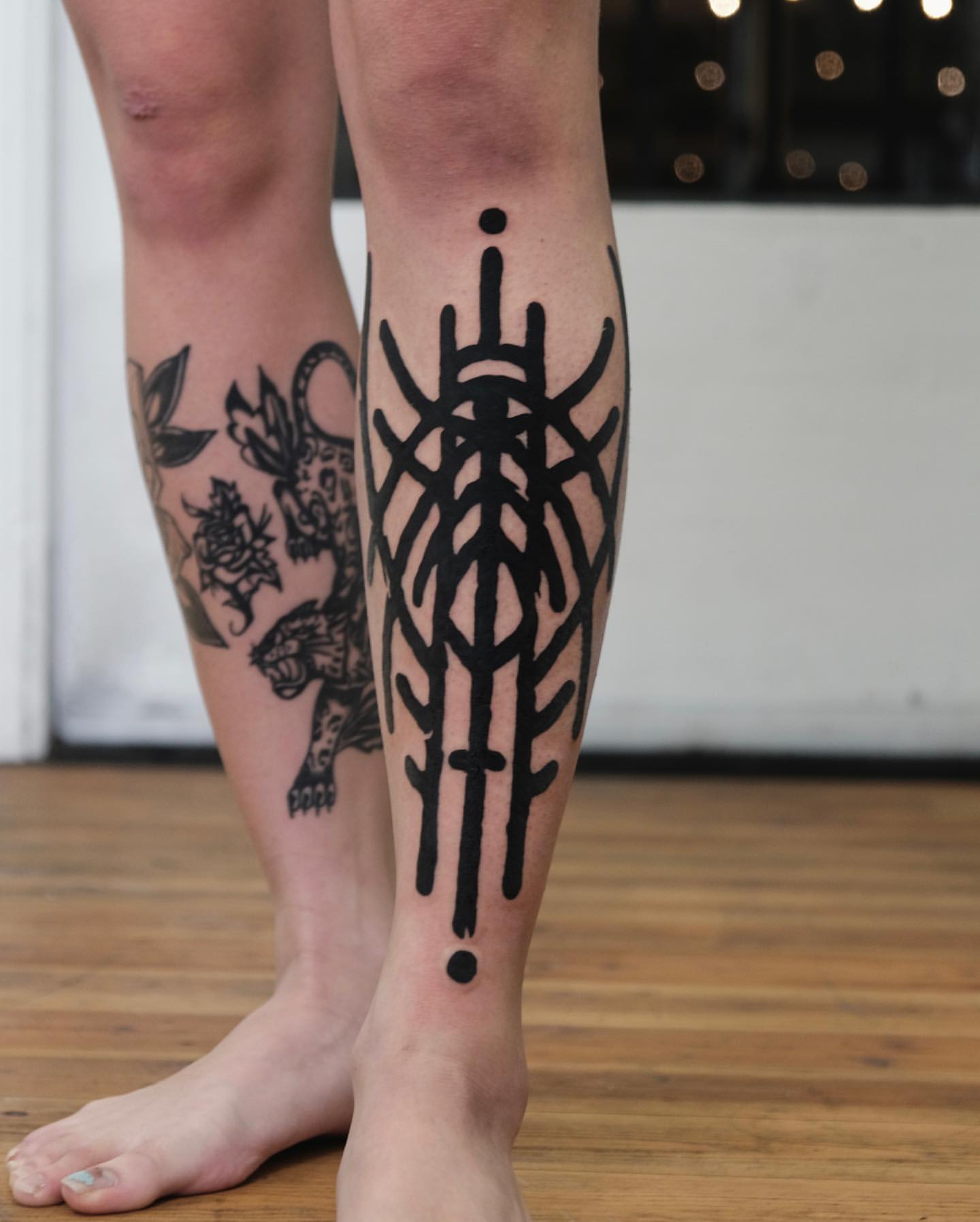 Shin tattoos for men 0011