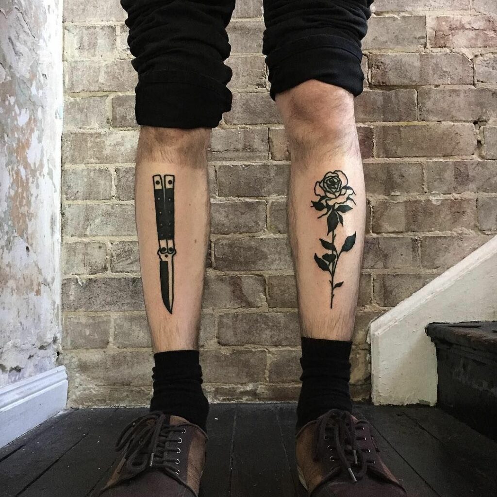 Shin tattoos for men 0022