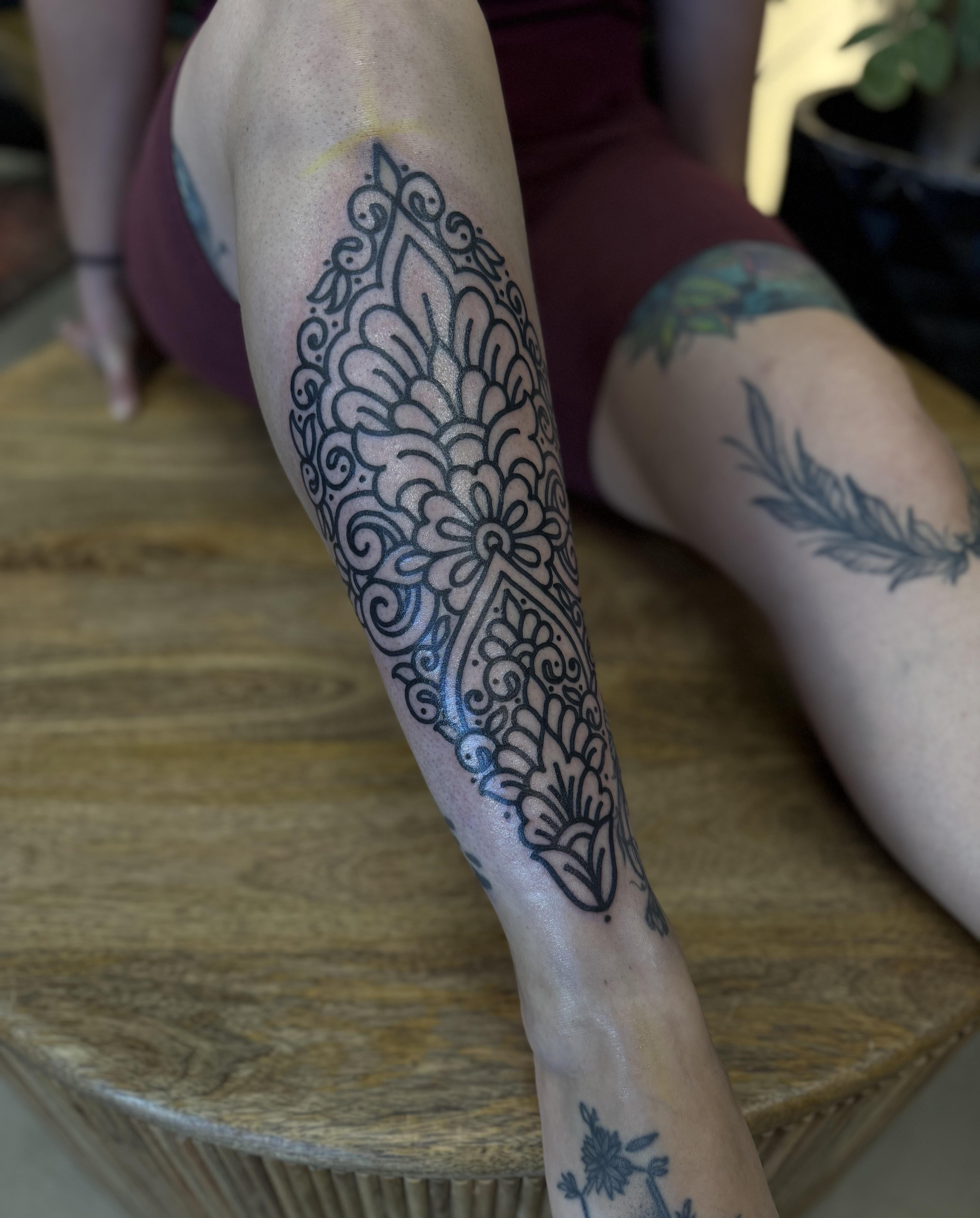 Shin tattoos for men 0036