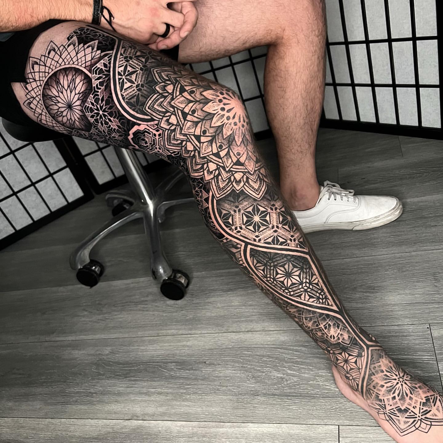 Shin tattoos for men 0043