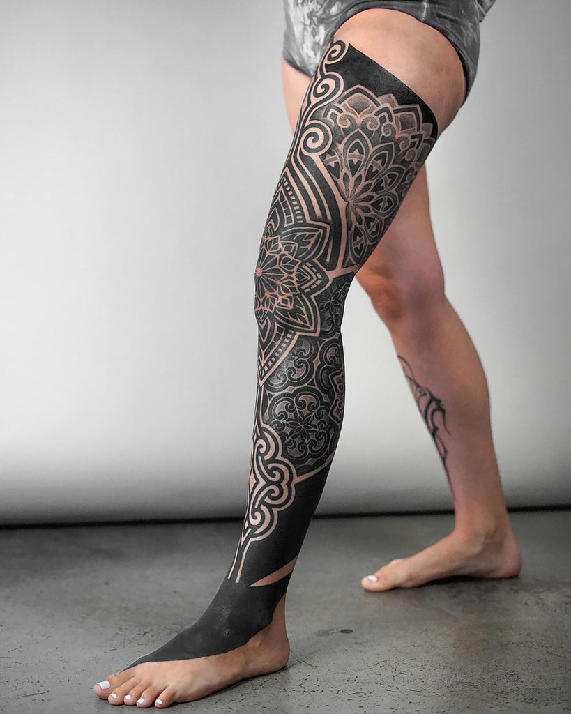 Shin tattoos for men 0045