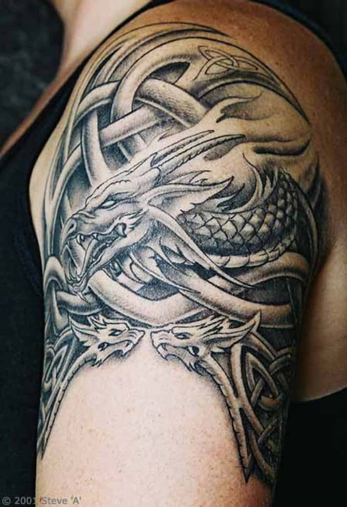 shoulder tattoos for men dragon 0014