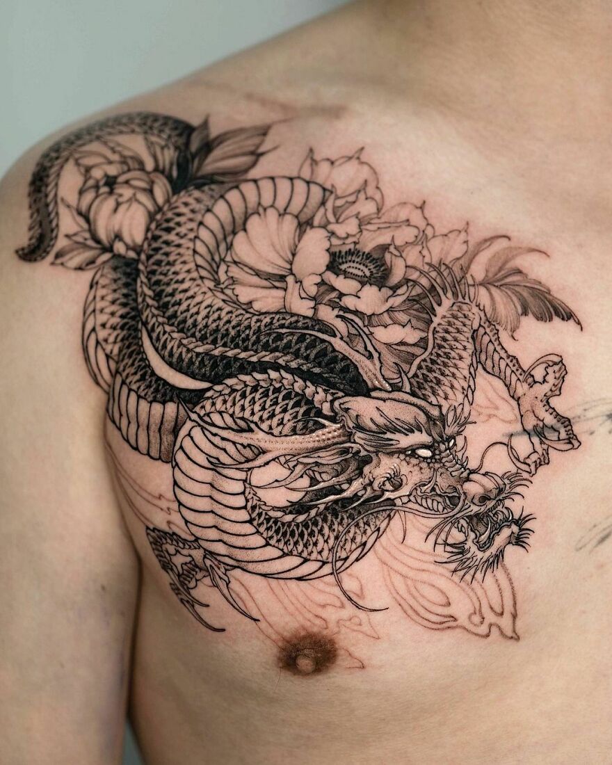 shoulder tattoos for men dragon 0027