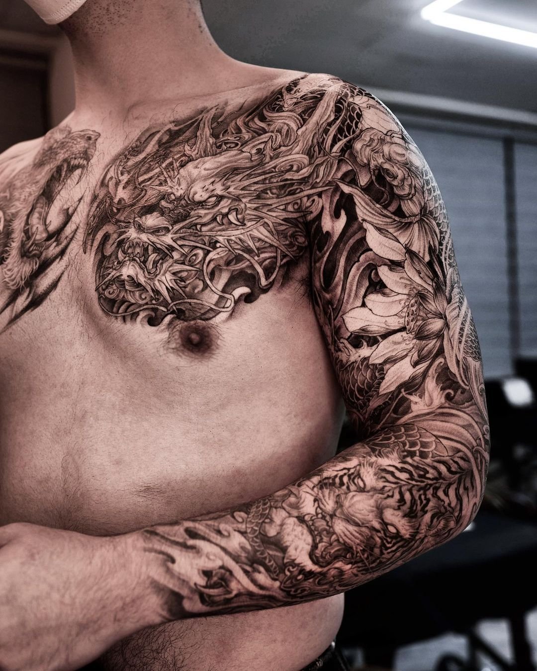 shoulder tattoos for men dragon 0080