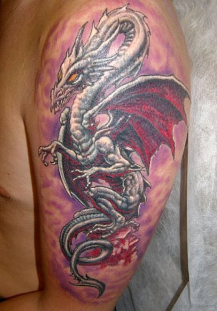 shoulder tattoos for men dragon 0084