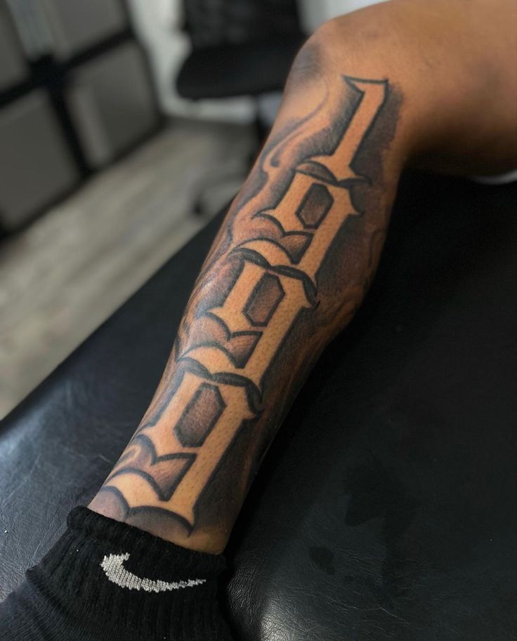 simple leg tattoos for black men designs