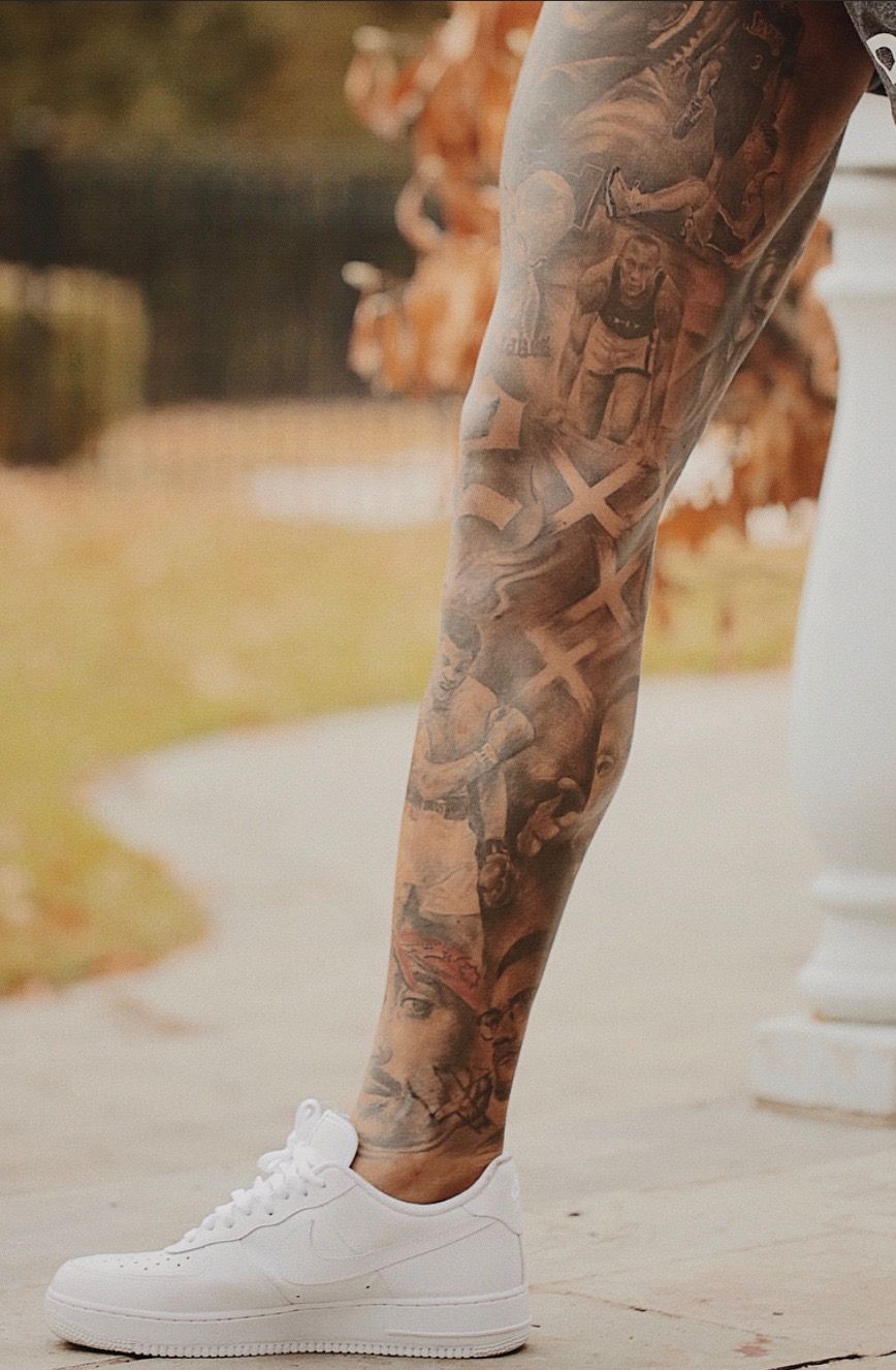 simple leg tattoos for black men ideas