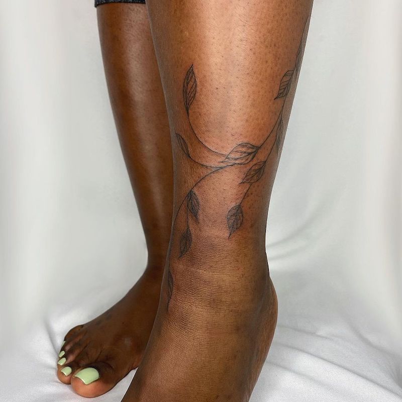 simple leg tattoos for black men 0012