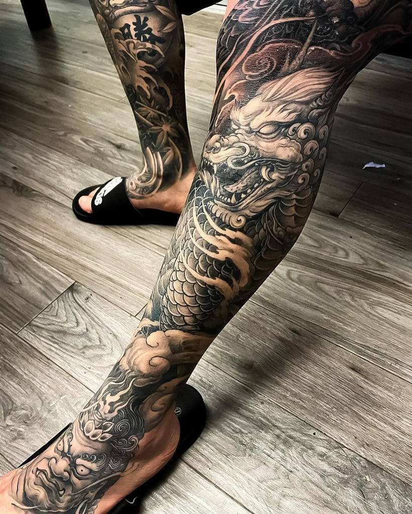 simple leg tattoos for black men 0017