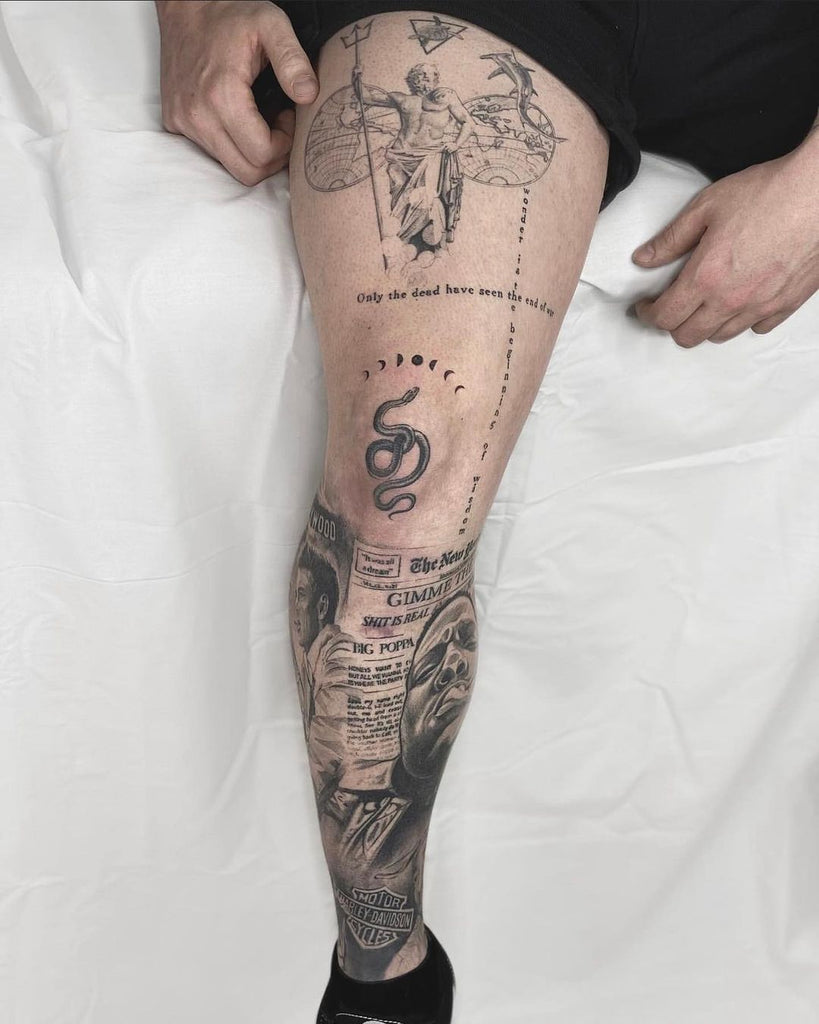 simple leg tattoos for black men 0027