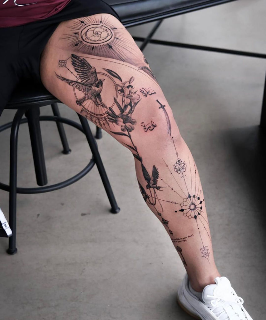 simple leg tattoos for black men 0053