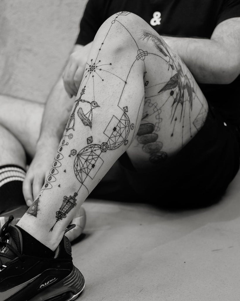 simple leg tattoos for black men 0088