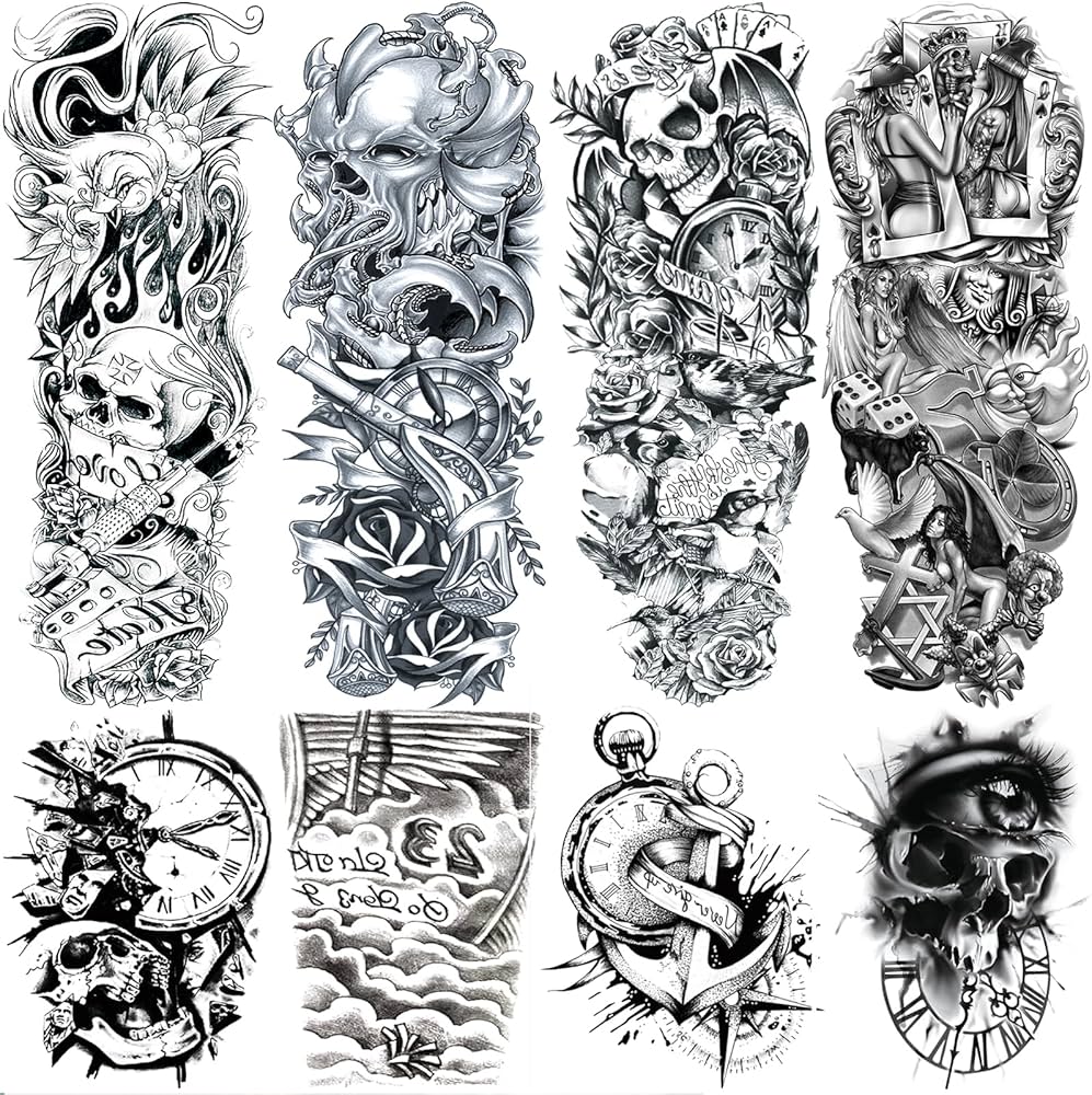 skull arm tattoos for men