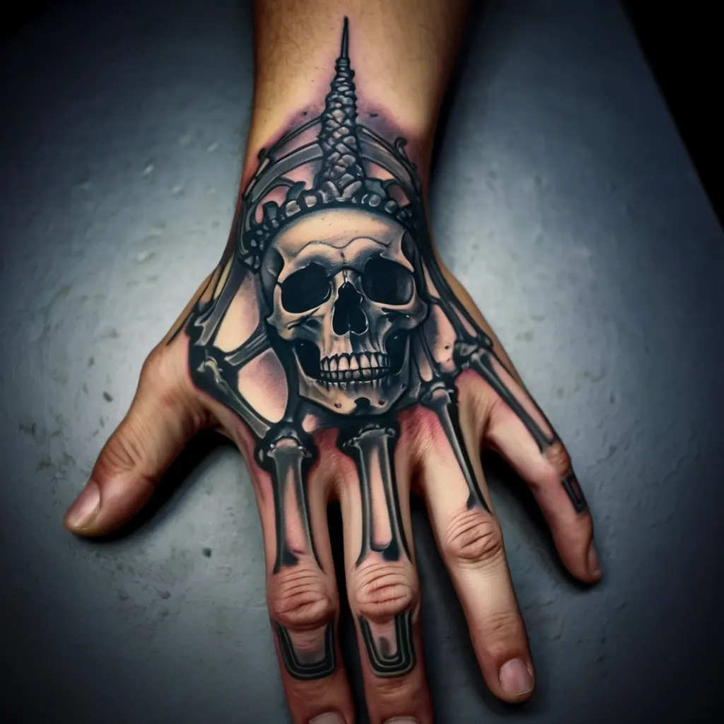 skull hand tattoos for men 0016