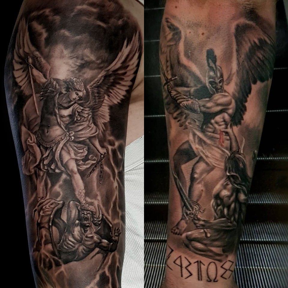 small Angel Demon tattoos for men