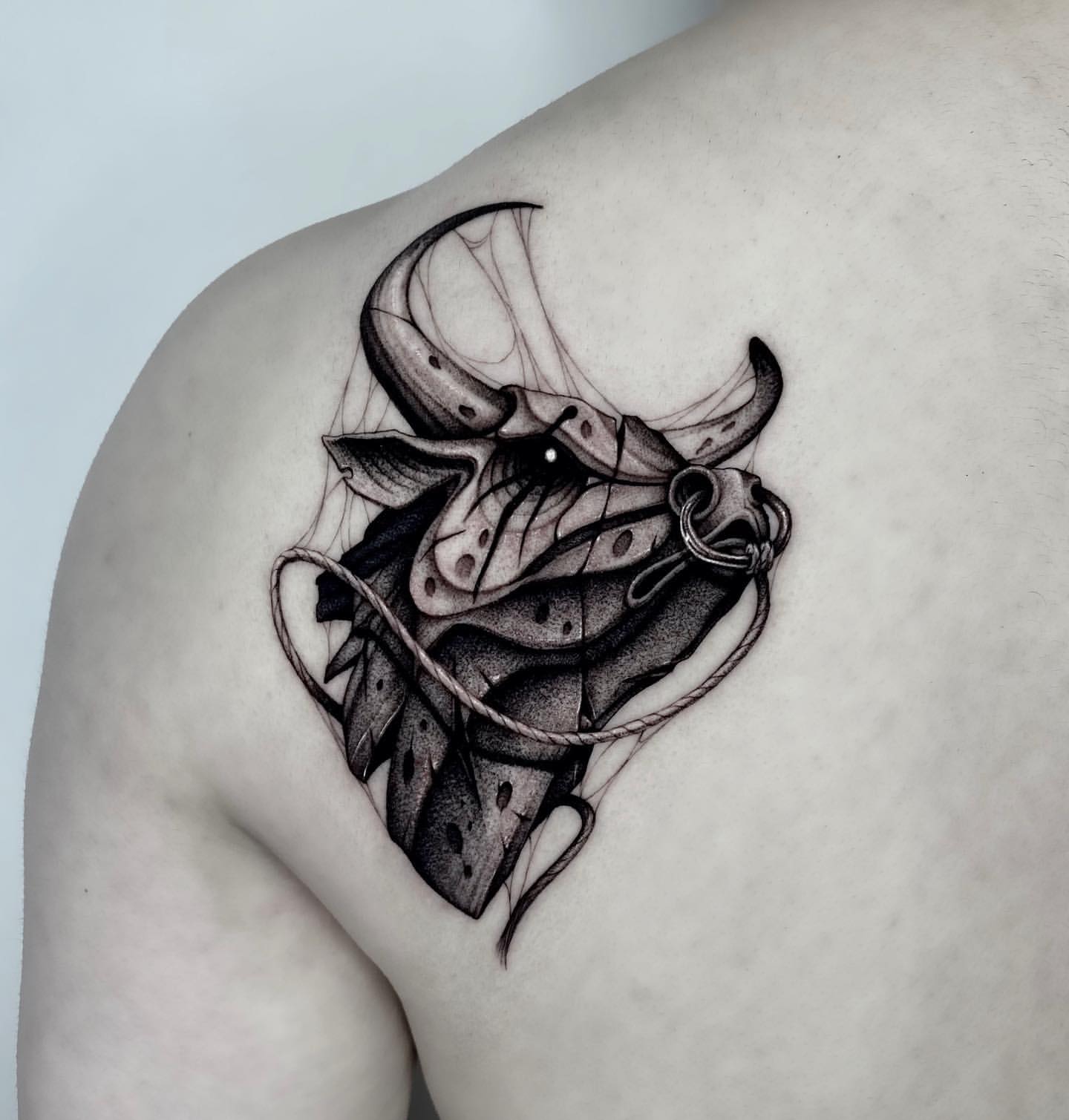 small bull tattoos for men