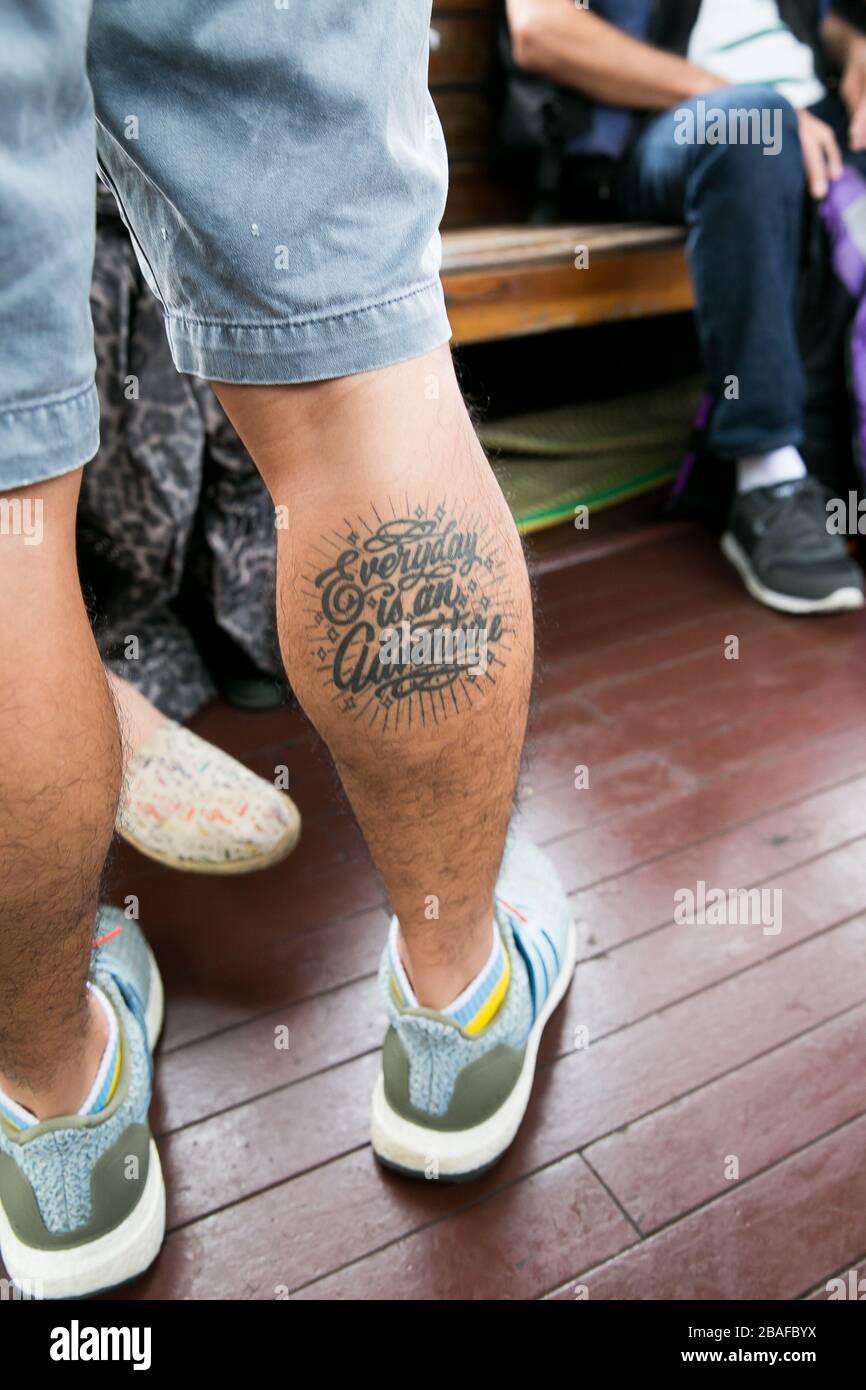 small calf tattoos for men