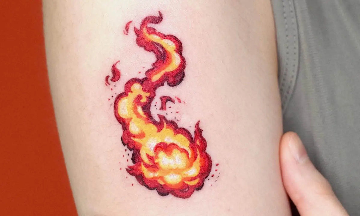 small fire tattoos for men