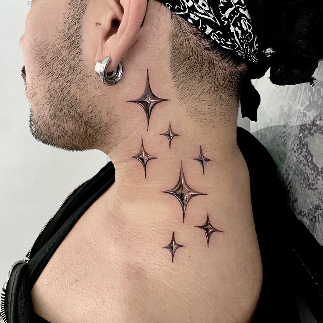 small neck tattoos for men 0011