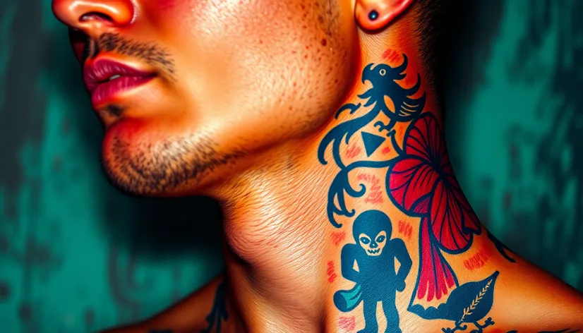 small neck tattoos for men 0018