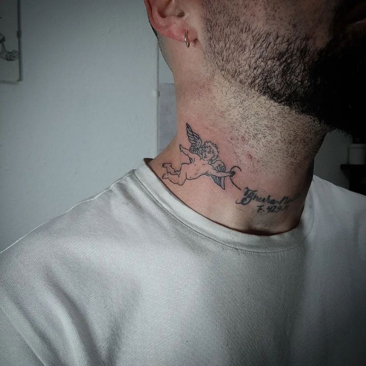 small neck tattoos for men 0041