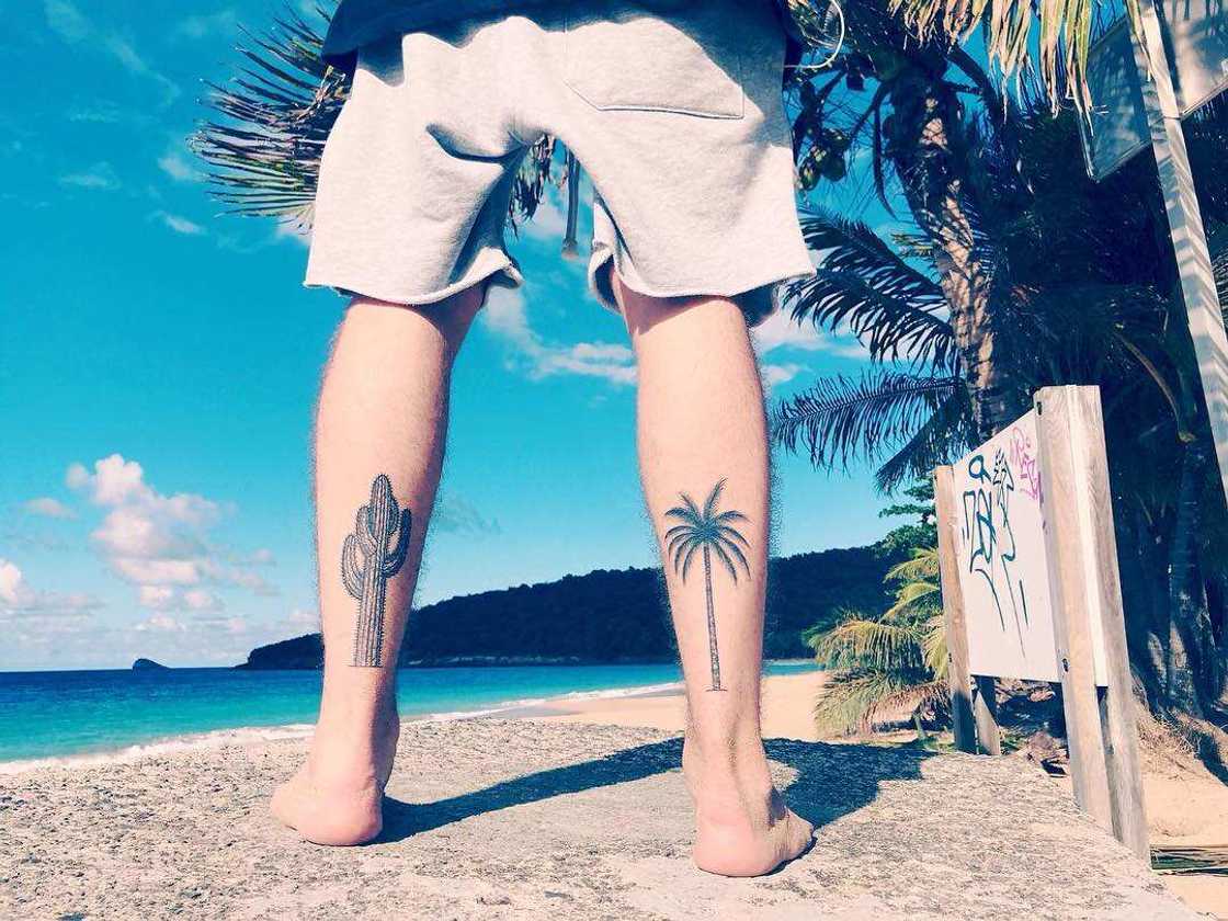 small palm tree tattoos for men