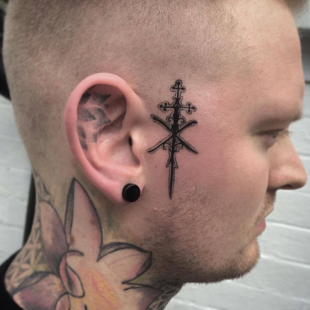 small sideburn tattoos for men 0022