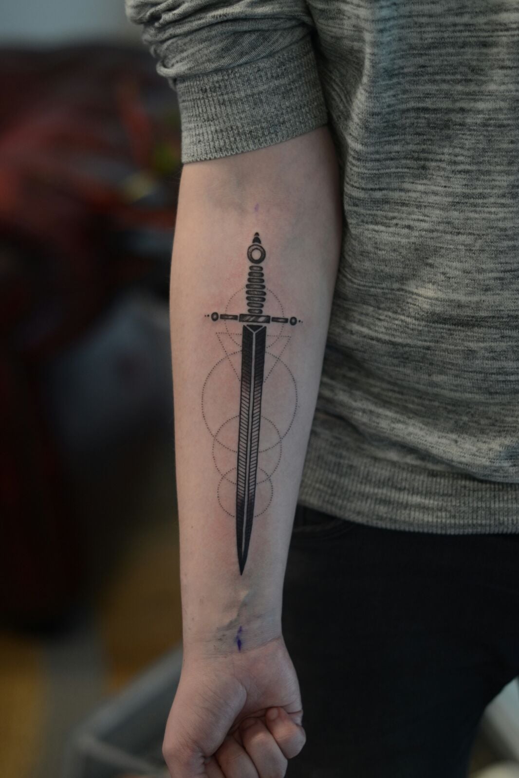 small sword tattoos for men