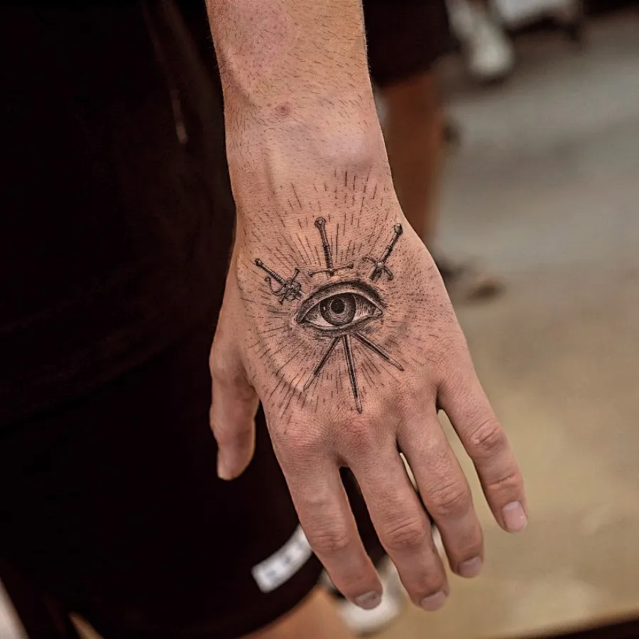 small tattoos for men on hand 0097