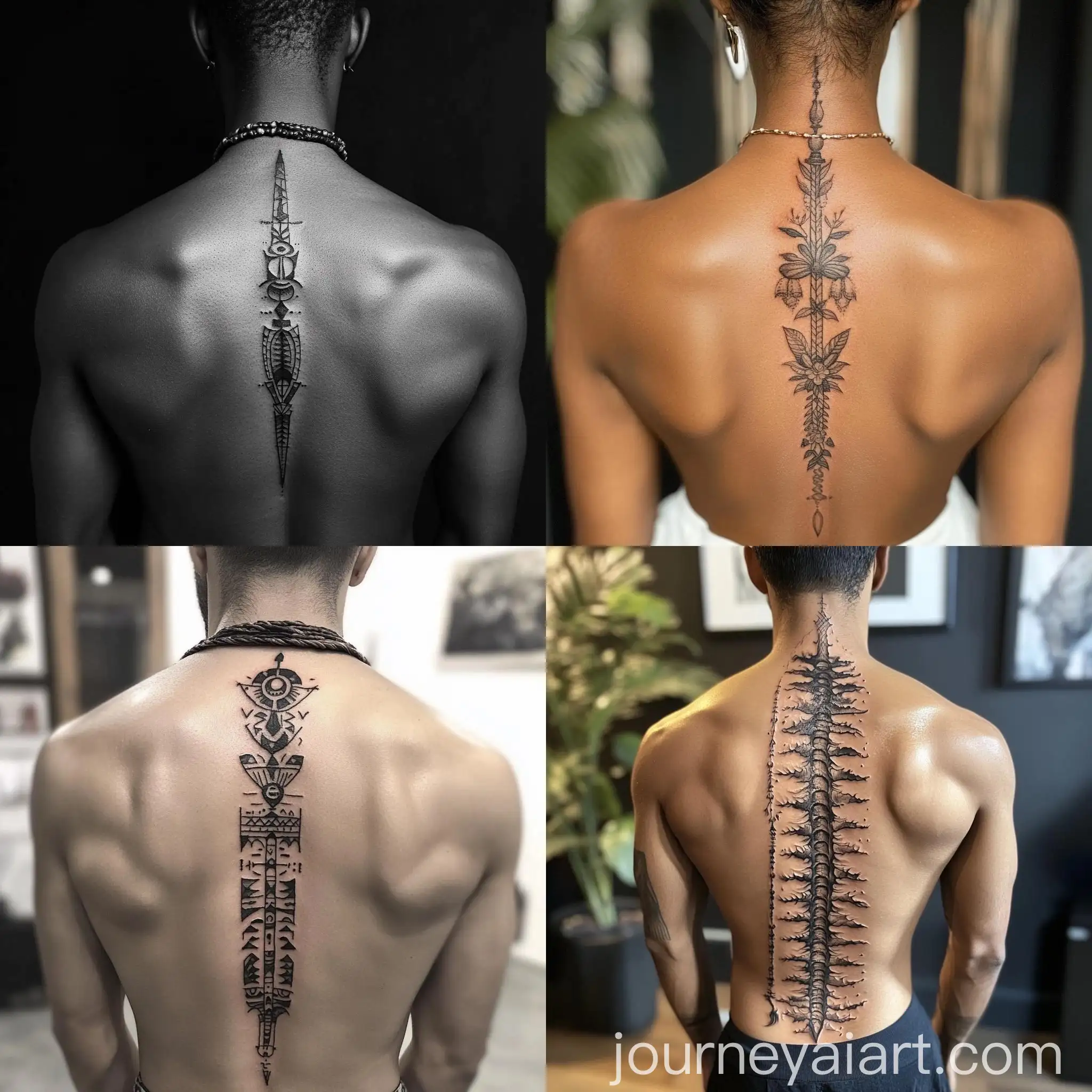 spine tattoos for men ideas