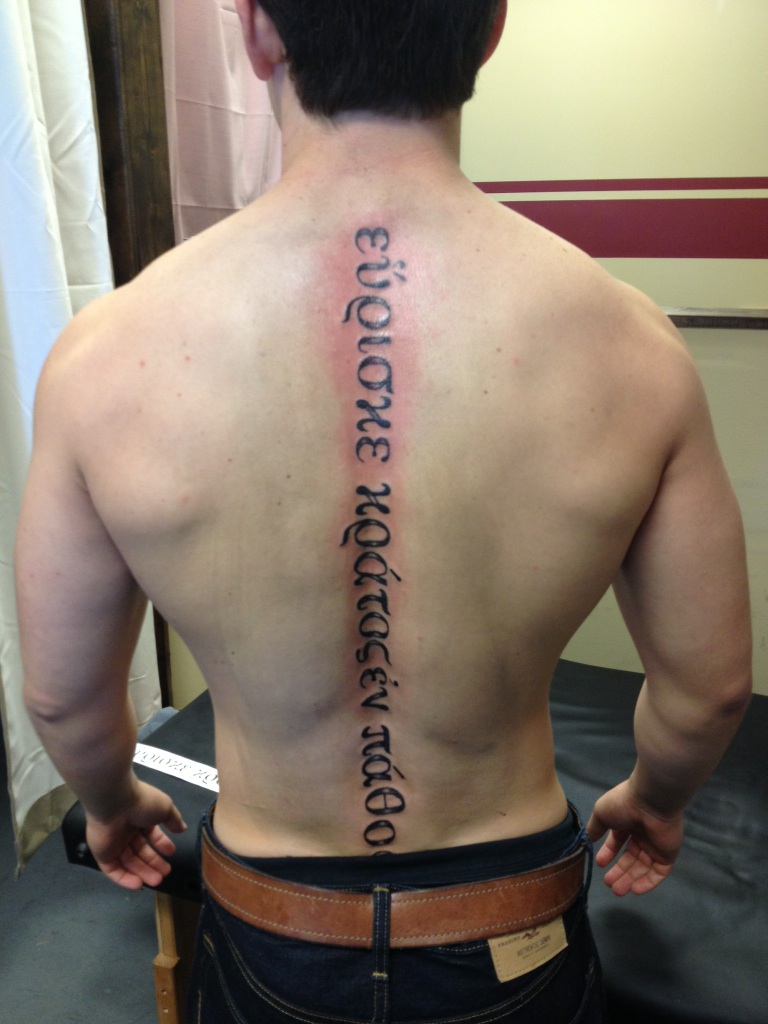 spine tattoos for men placement