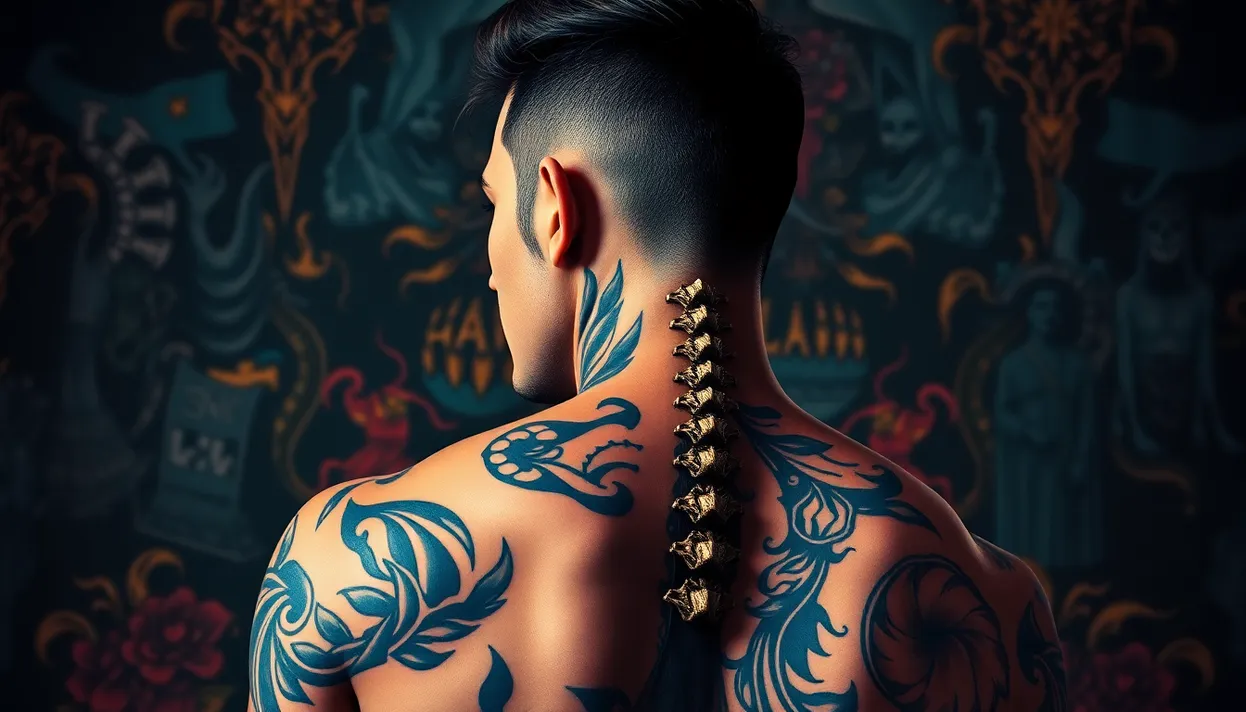 spine tattoos for men 0045