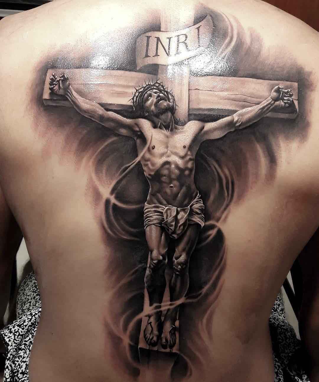 spiritual back tattoos for men