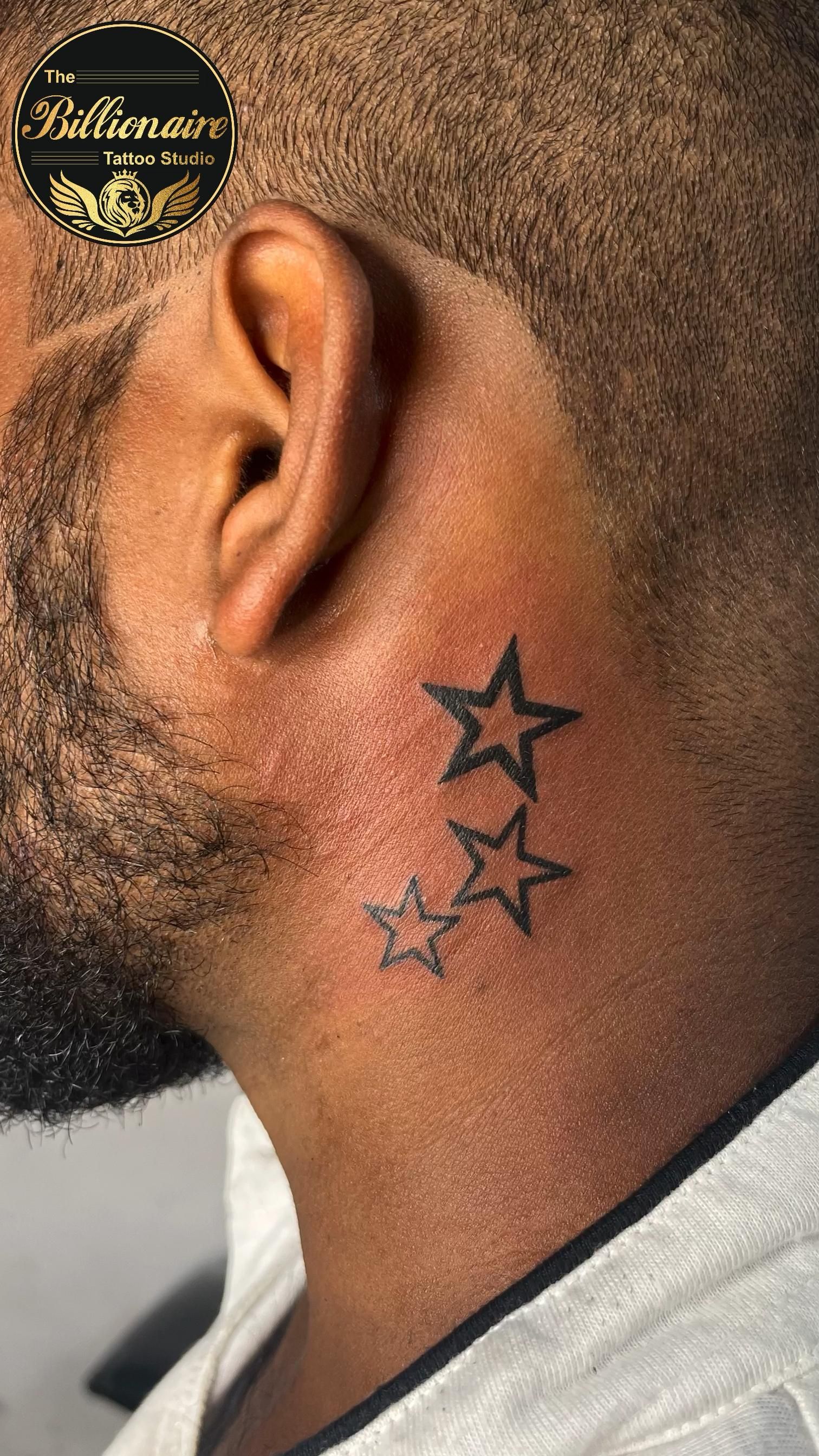 star tattoos on neck for men designs