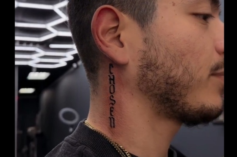 star tattoos on neck for men 0020