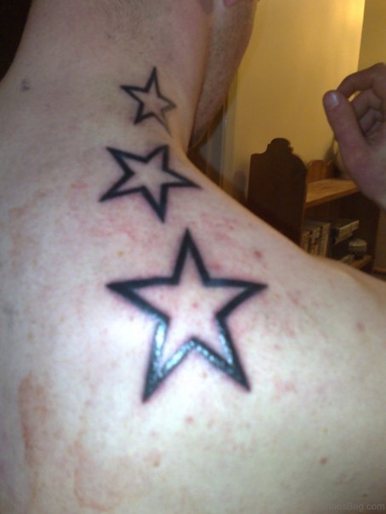 star tattoos on neck for men 0026