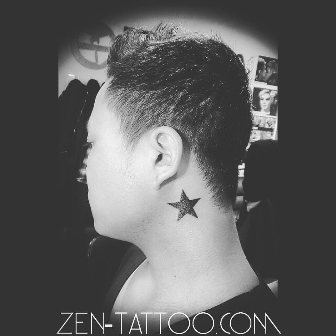 star tattoos on neck for men 0056