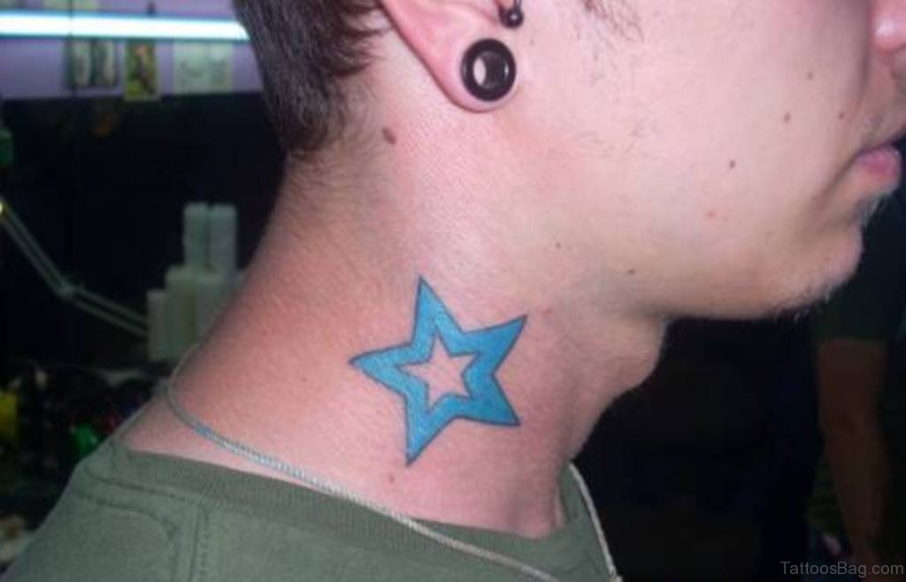 star tattoos on neck for men 0068