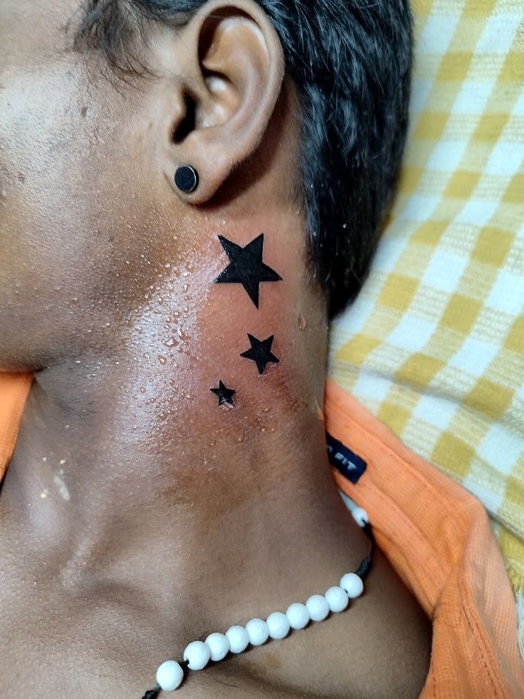 star tattoos on neck for men 0087