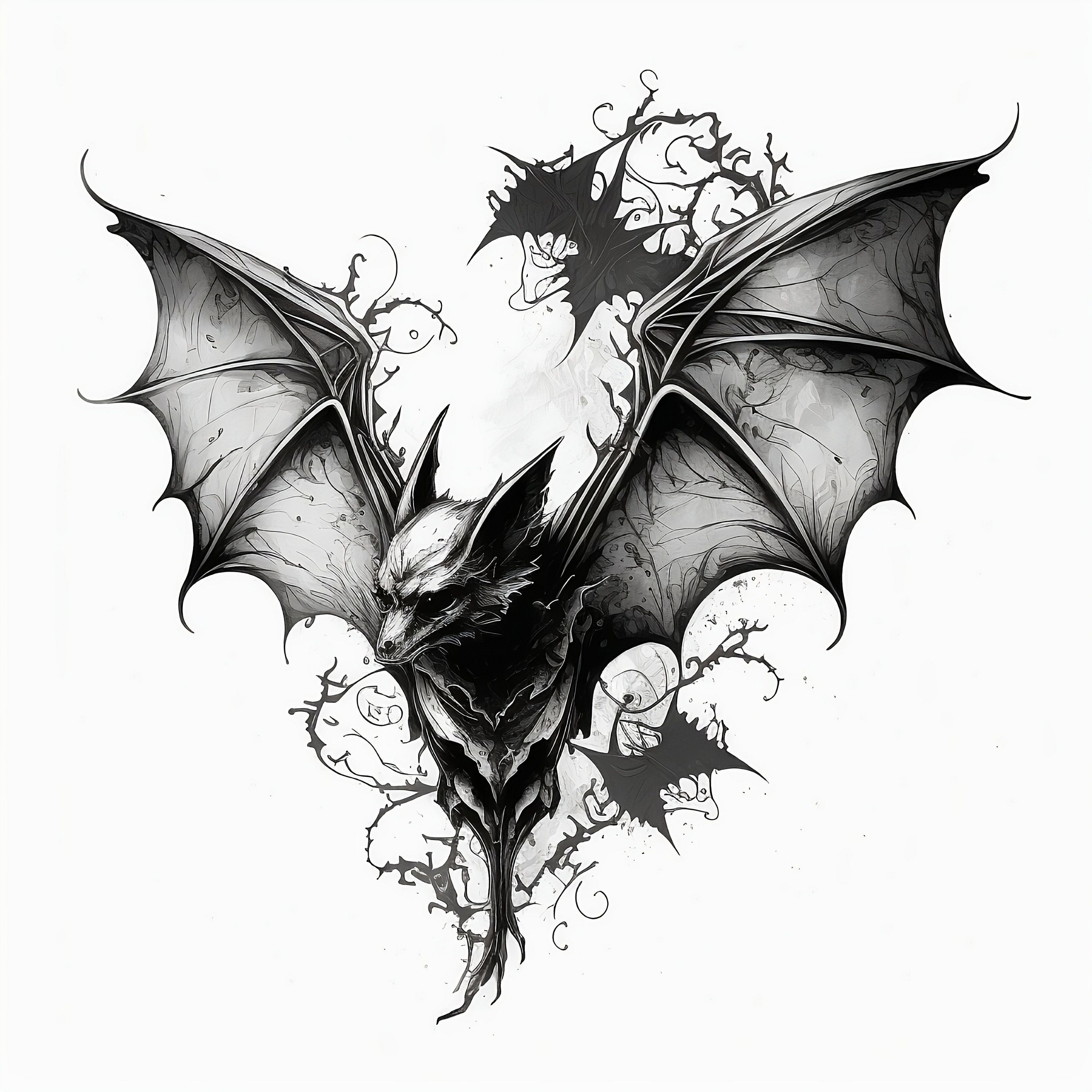 stylish bat tattoos for men