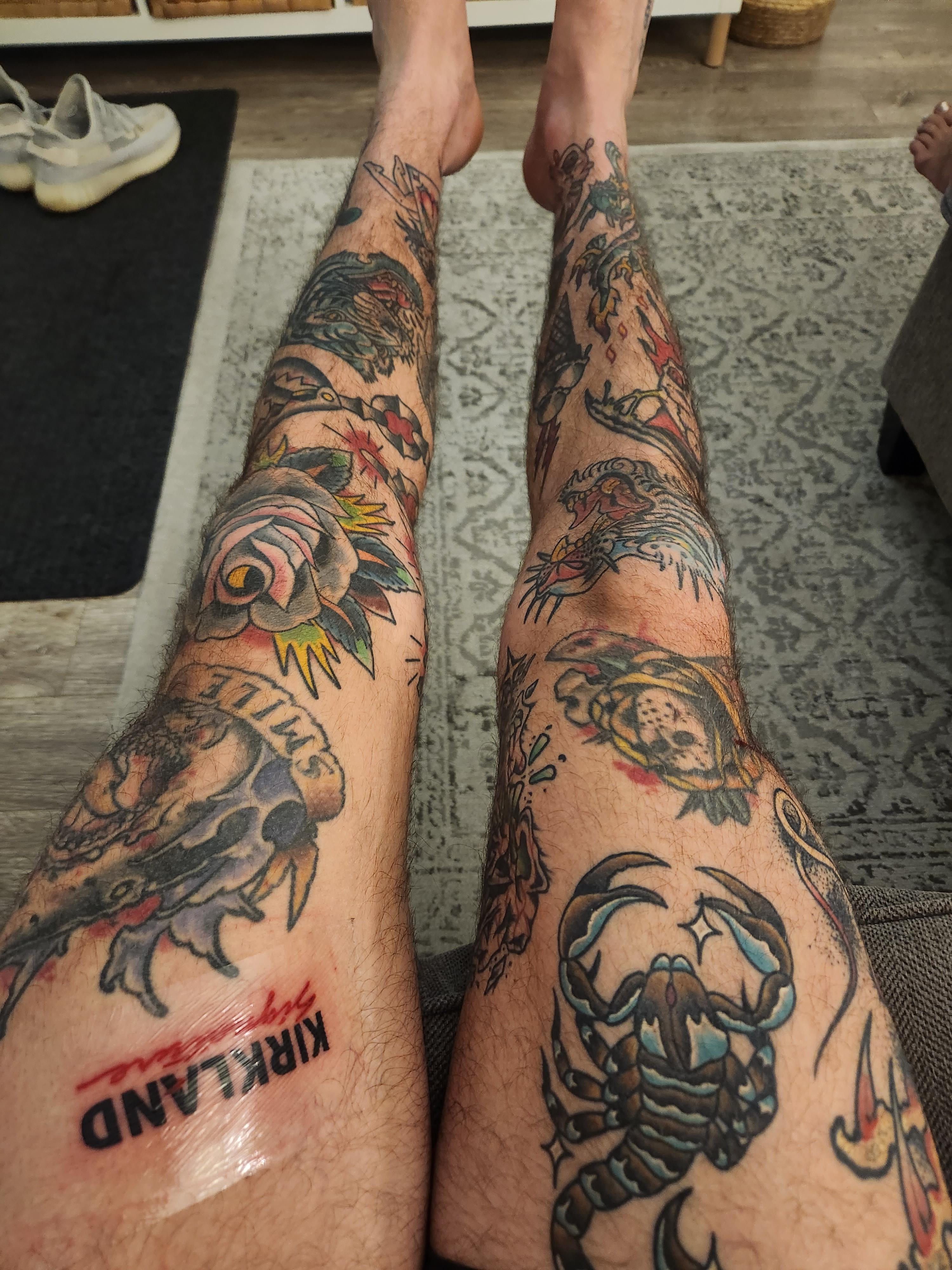 stylish thigh tattoos for men.