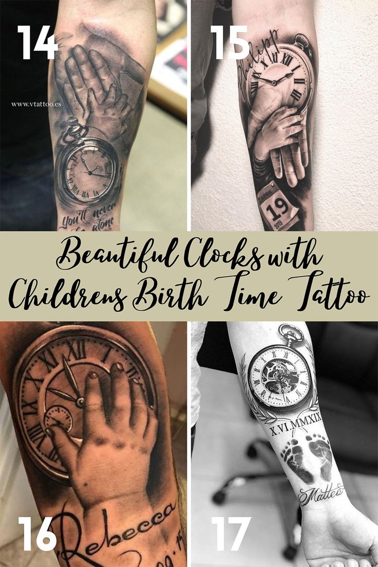 subtle birth clock tattoo options for men