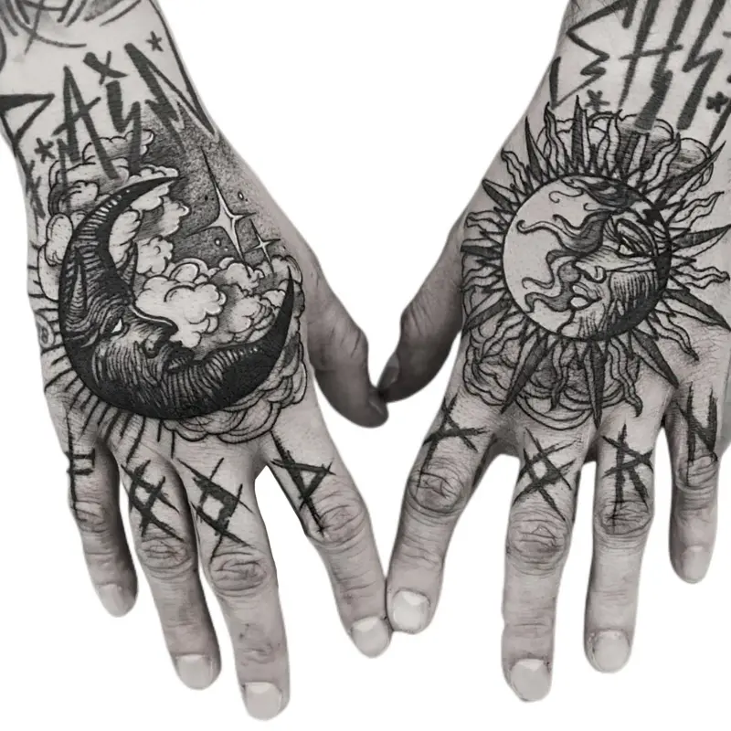 sun and moon tattoos for men 0044