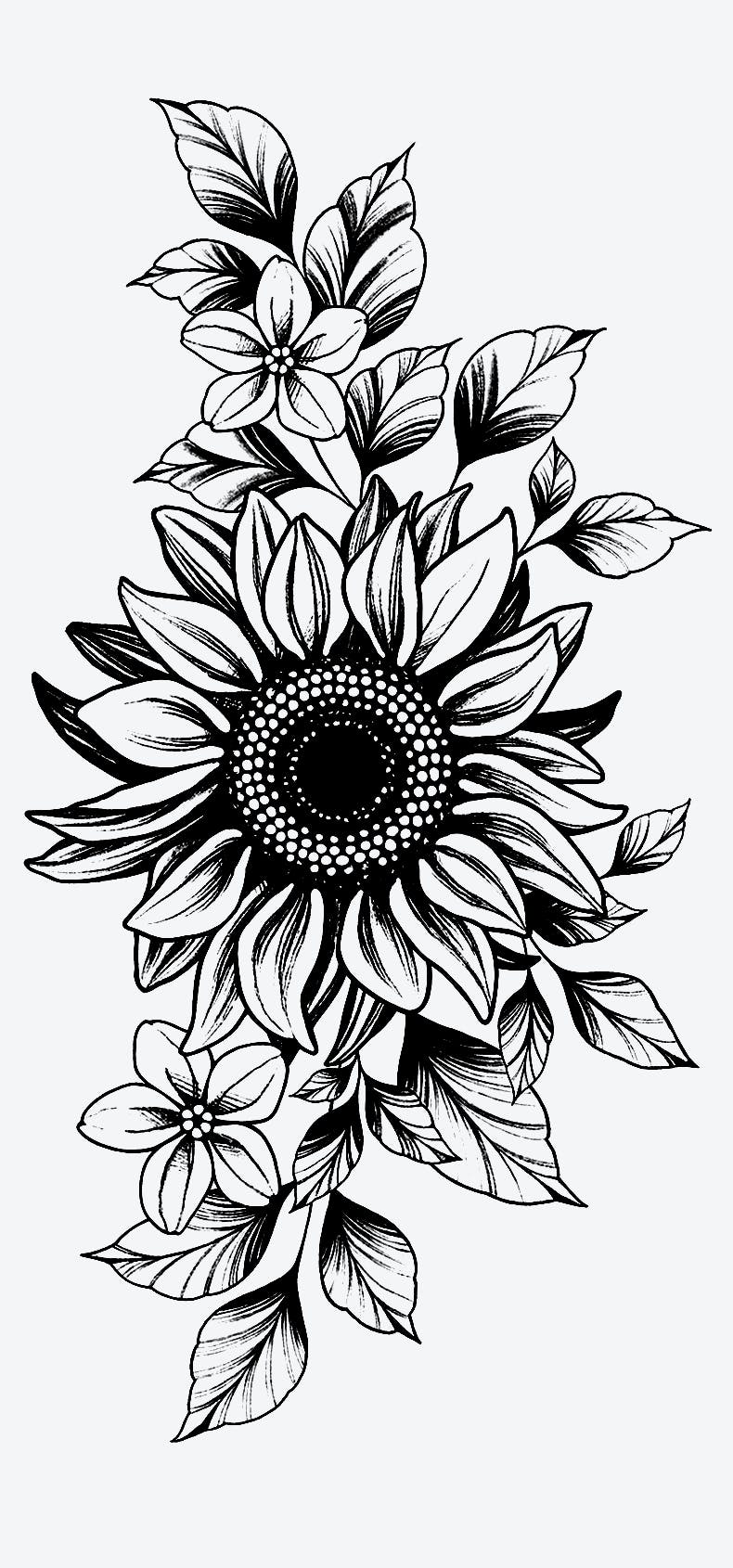 sunflower sleeve tattoos for men